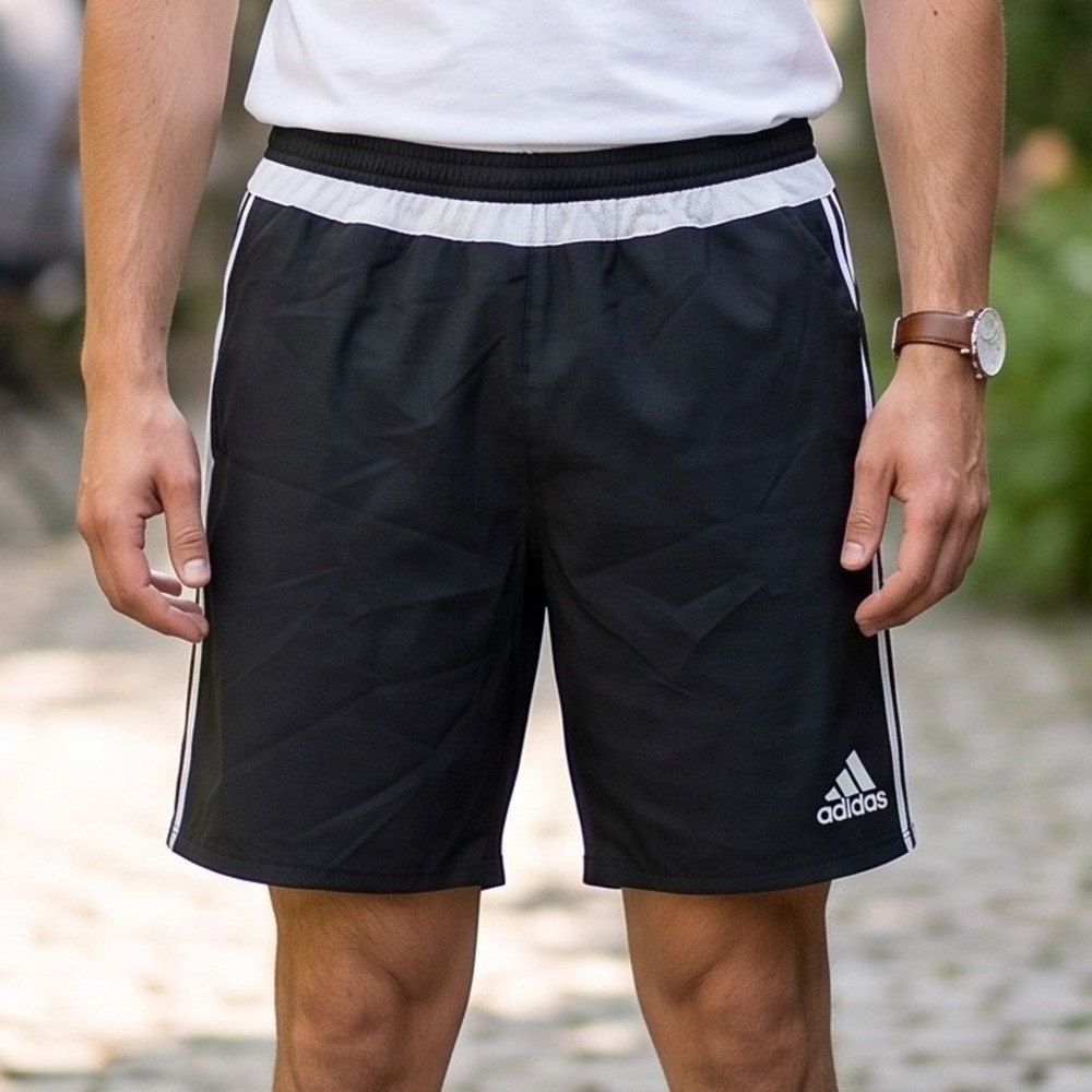 Adidas Adizero Mens Soccer Shorts Black White Striped Athletic Training S